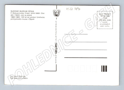 Pohlednice reprodukce Dvě děti olej 1983 (M22184)