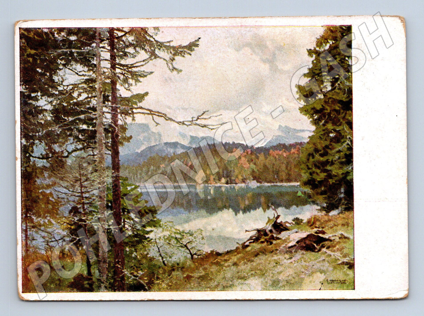 Pohlednice Německo Bergsee malba (M22191)