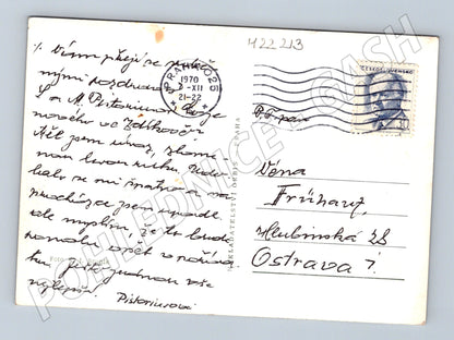 Pohlednice zimní krajina Radostné Vánoce 1970 (M22213)