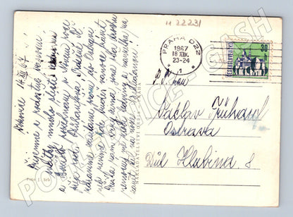 Pohlednice Radostné Vánoce horský motiv 1967 (M22231)