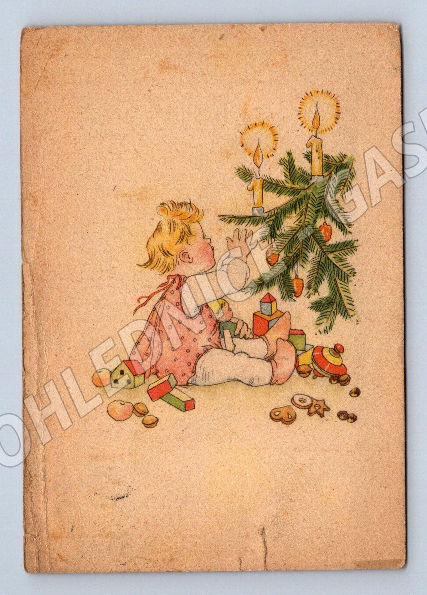 Pohlednice Vánoční dítě u stromečku 1941 (M22242)