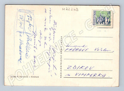 Pohlednice Vánoční koleda ilustrace 1970 (M22243)