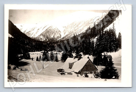 Pohlednice Krkonoše Obří důl se Sněžkou zimní (M2225)