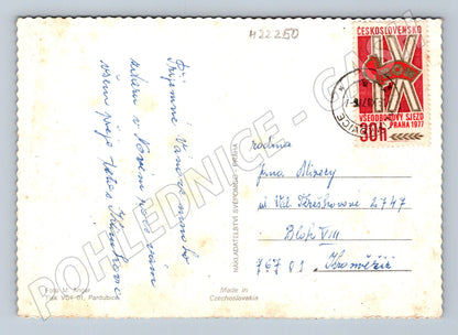 Pohlednice vánoční hvězda a větve 1977 (M22250)