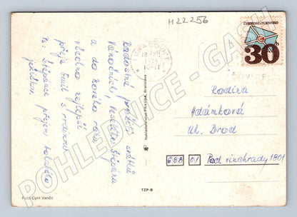 Pohlednice Vánoční zátiší slámové ozdoby 1975 (M22256)