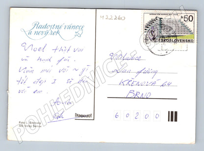 Pohlednice zimní krajina sníh stromy po 1970 (M22260)