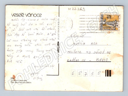 Pohlednice Vánoční novoroční motiv 1972 (M22263)