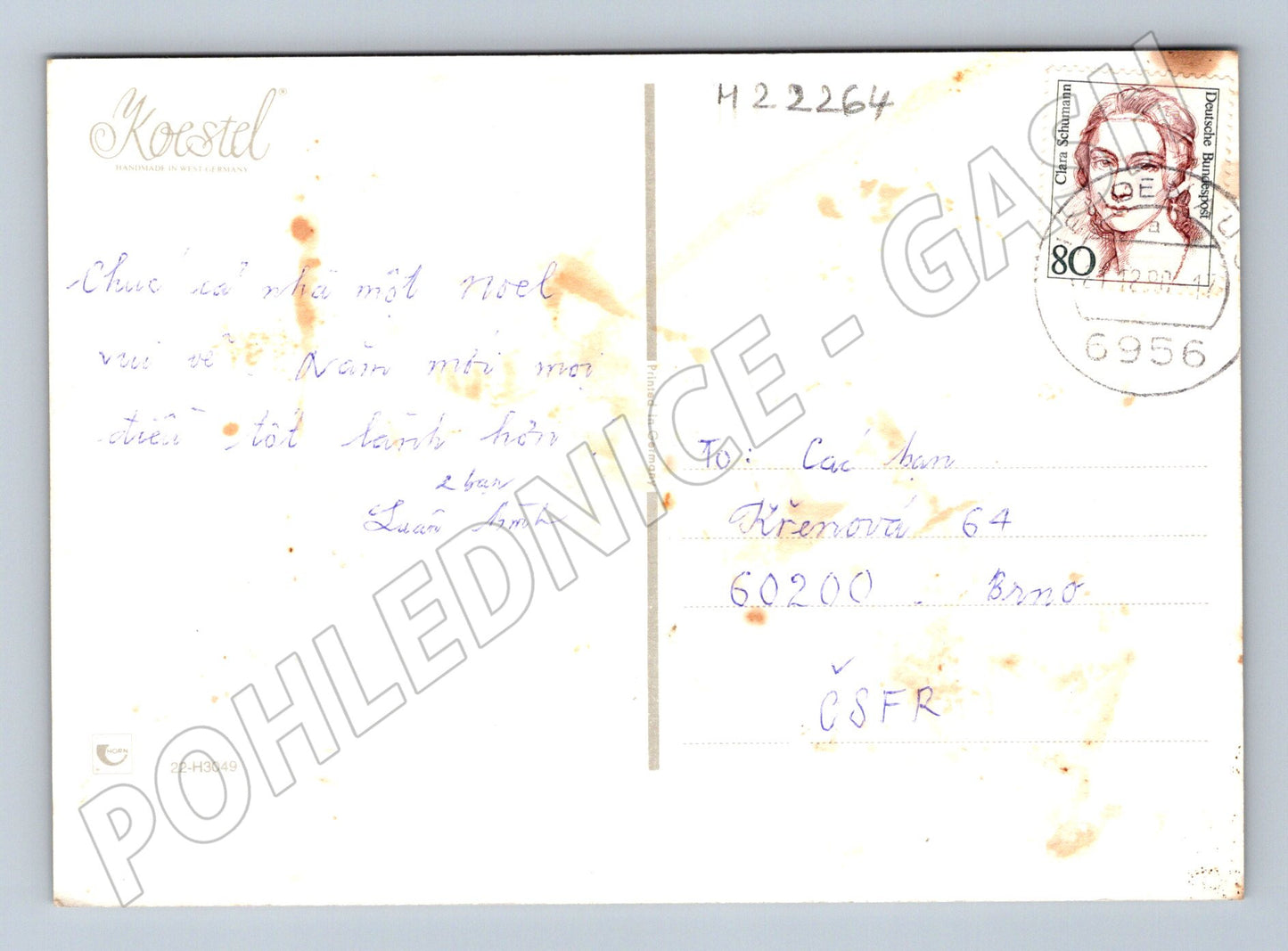 Pohlednice Německo vánoční anděl (M22264)