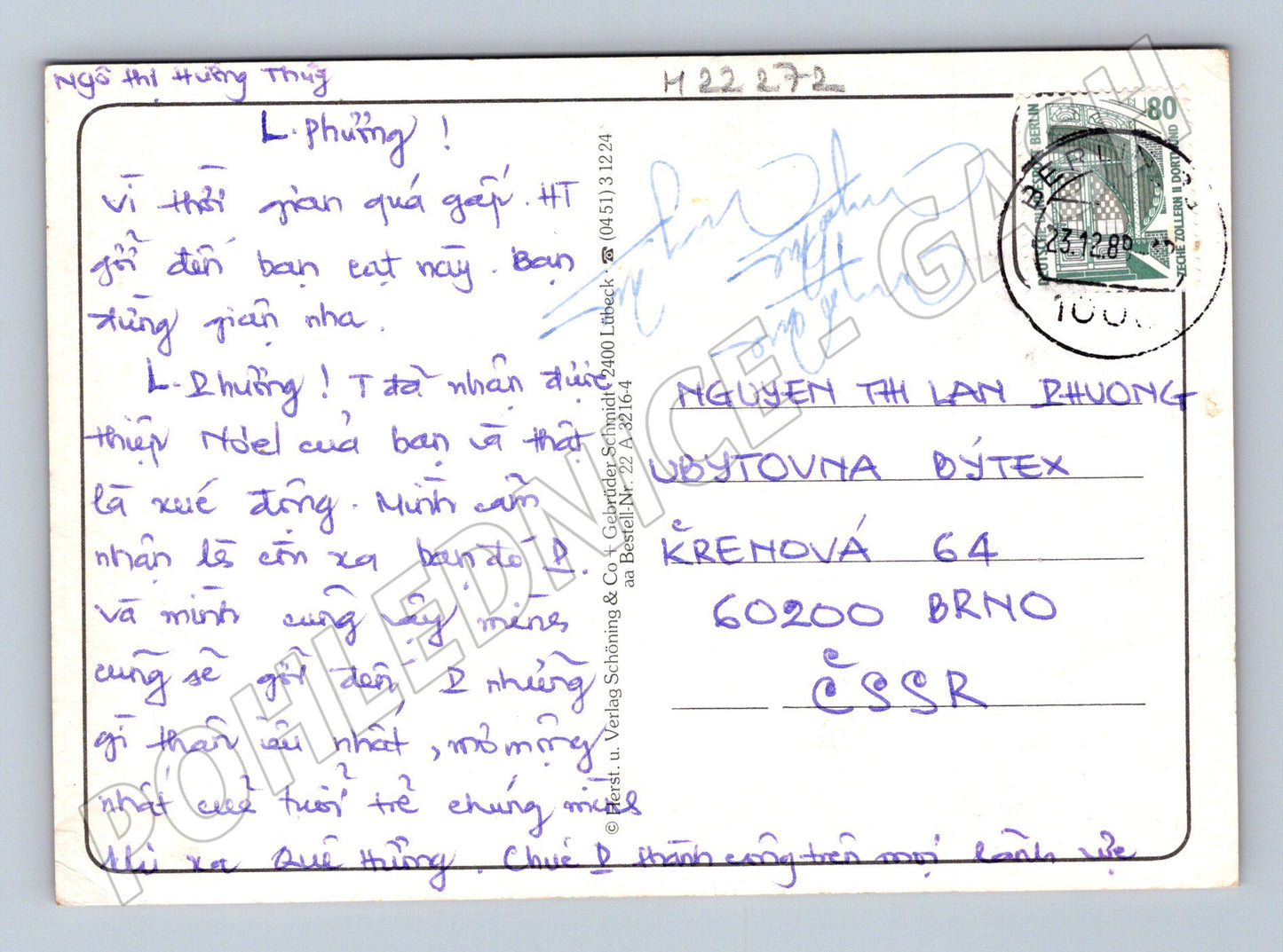 Pohlednice Německo Vánoce a Nový rok 1980 (M22272)