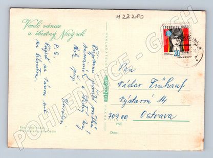 Pohlednice Vánoční pečivo perníčky 1978 (M22280)