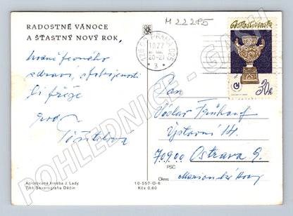 Pohlednice Josef Lada vánoční koledník 1977 (M22285)