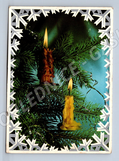 Pohlednice Československo vánoční svíčky 1977 (M22286)