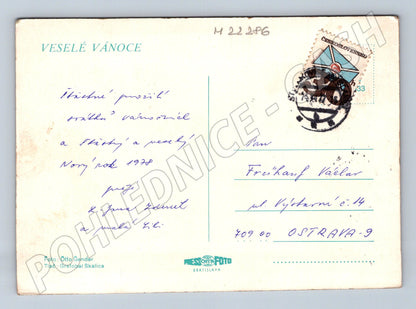 Pohlednice Československo vánoční svíčky 1977 (M22286)