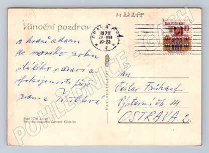 Pohlednice Vánoční zátiší ovoce ořechy 1971 (M22288)