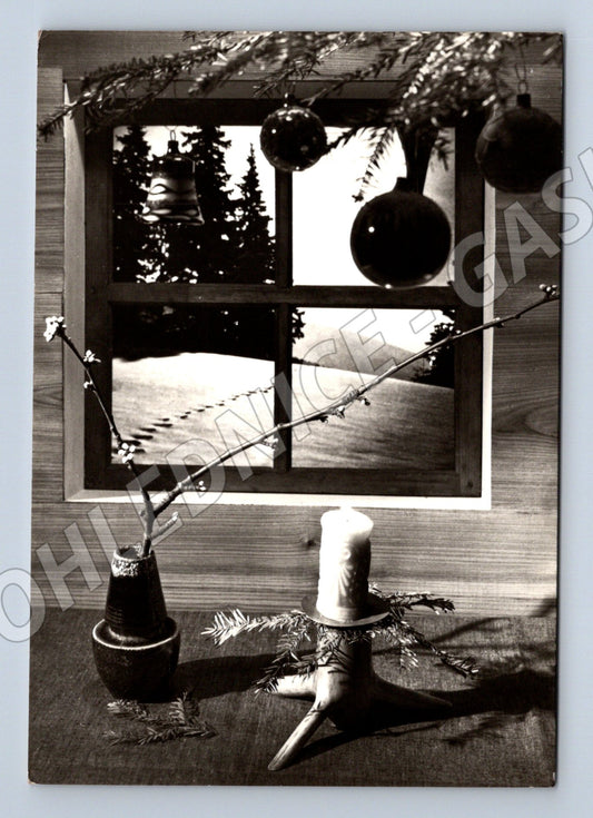 Pohlednice vánoční zátiší Nový rok 1963 (M22291)