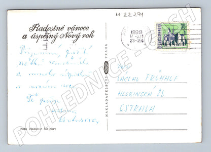 Pohlednice vánoční zátiší Nový rok 1963 (M22291)