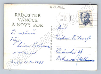Pohlednice Vánoční ozdoby prskavka 1968 (M22292)