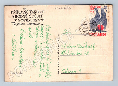 Pohlednice Zimní horská krajina 1968 (M22293)
