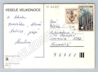 Pohlednice Josef Lada krajina s hradem a kachnou 1939 (M22311)