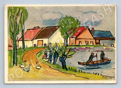 Pohlednice Velikonoce malovaná vesnice 1965 (M22323)