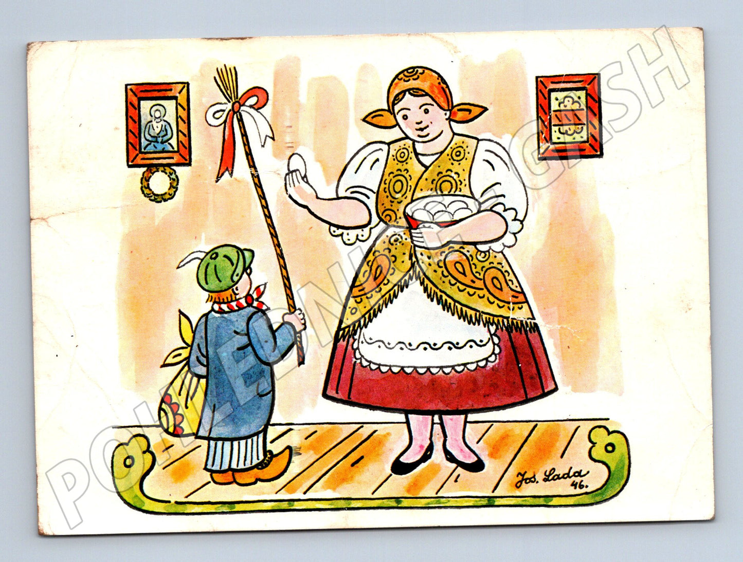 Pohlednice Josef Lada velikonoční motiv 1946 (M22326)