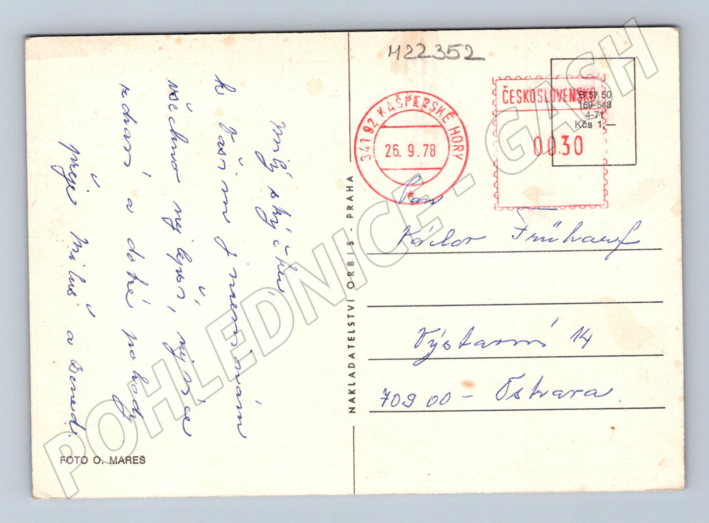 Pohlednice Václav 28.9. květiny 1978 (M22352)