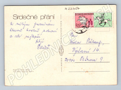 Pohlednice kytice žlutých květin 1974 (M22407)