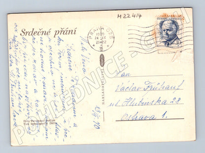 Pohlednice kytice žlutých květin 1970 (M22414)