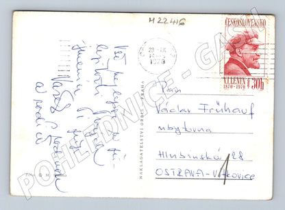 Pohlednice Václav láhev a skleničky 1978 (M22416)