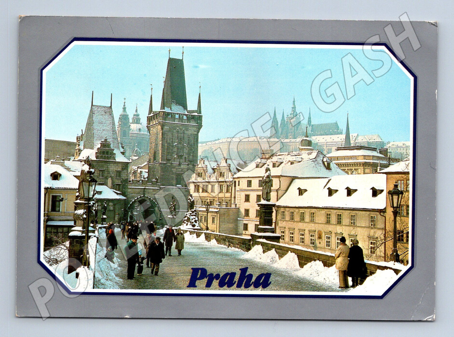 Pohlednice Praha Karlův most Hradčany v zimě (M22444)