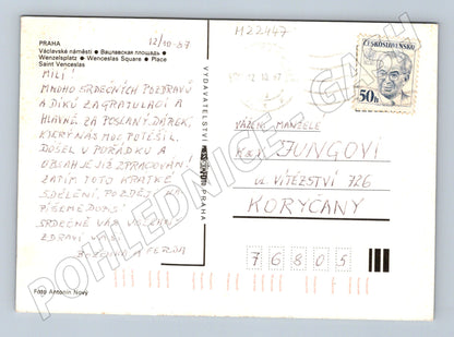 Pohlednice Praha Václavské náměstí 1987 (M22447)