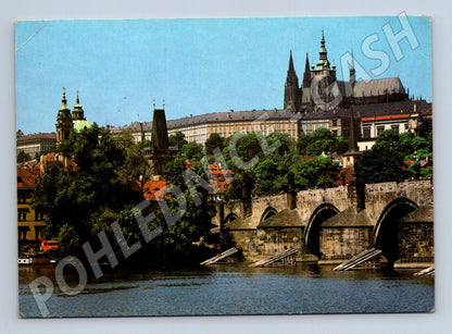 Pohlednice Praha Karlův most a Hradčany 1985 (M22449)