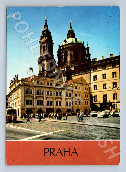 Pohlednice Praha Malá Strana chrám sv. Mikuláše 1963 (M22450)
