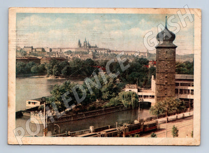 Pohlednice Praha Mánes a Hradčany 1949 (M22466)