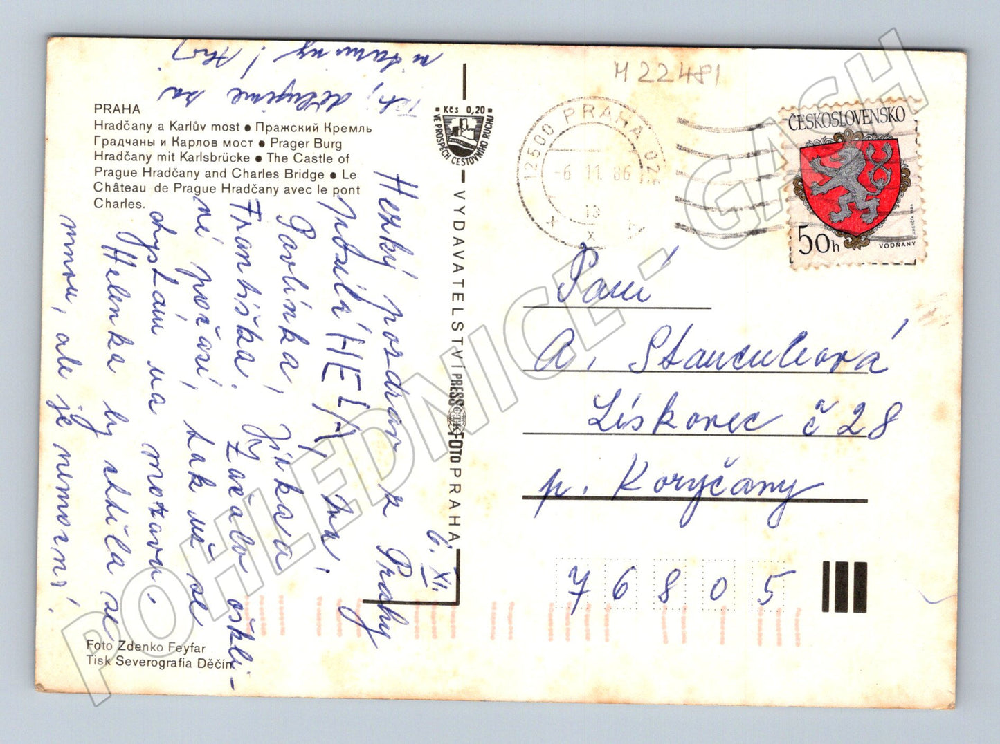 Pohlednice Praha Hradčany Karlův most 1960 (M22481)