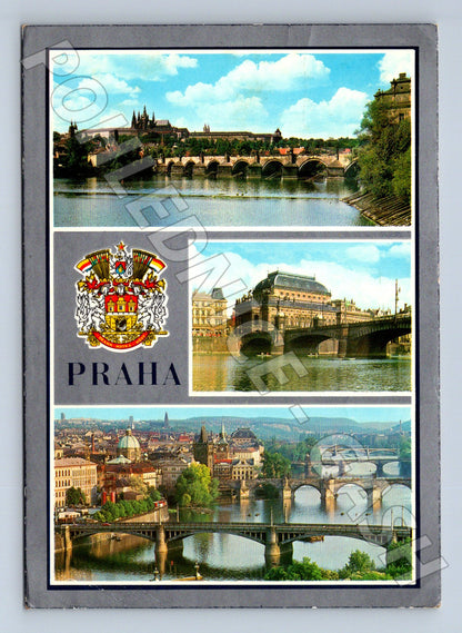 Pohlednice Praha panorama Karlův most Národní divadlo 1963 (M22482)