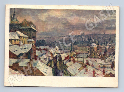 Pohlednice Praha Hradčany Vánoční Jan Slavíček (M22483)