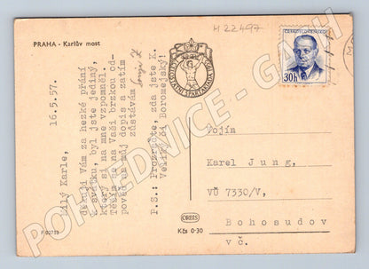Pohlednice Praha Karlův most 1957 (M22497)
