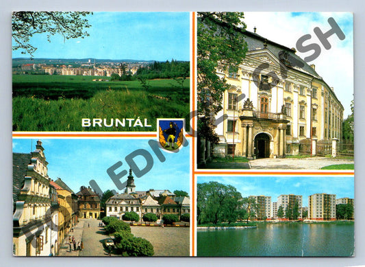 Pohlednice Bruntál – více záběrů, zámek a náměstí (M225)