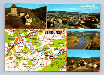 Pohlednice Berounsko Karlštejn Berounka 1948 (M22506)