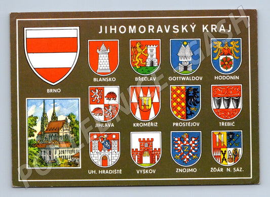 Pohlednice Jihomoravský kraj erby měst (M22513)