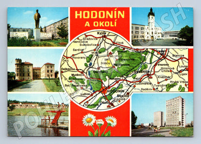 Pohlednice Hodonín a okolí, více záběrů s mapou (M22516)