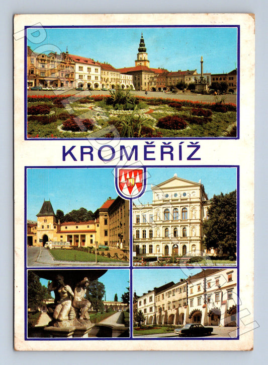 Pohlednice Kroměříž koláž památek (M22525)