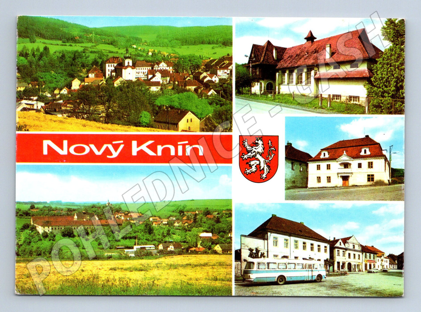 Pohlednice Nový Knín různé pohledy 1988 (M22538)