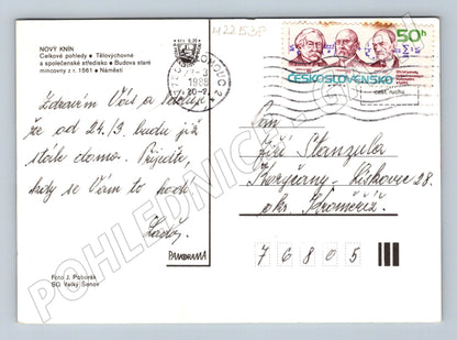 Pohlednice Nový Knín různé pohledy 1988 (M22538)