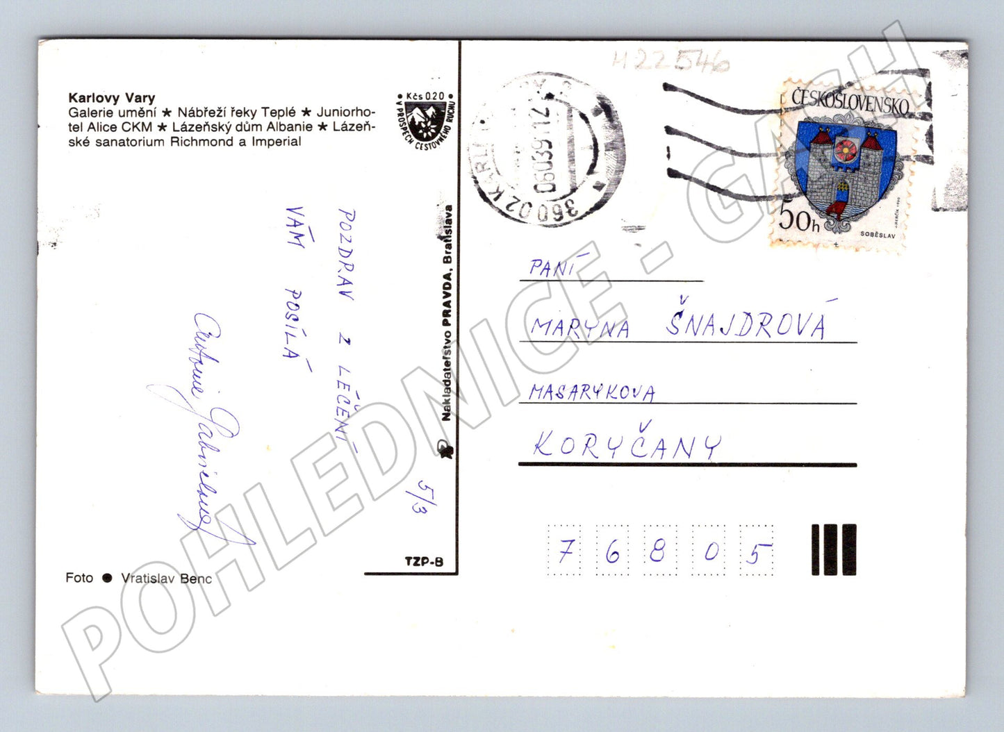 Pohlednice Karlovy Vary různé pohledy 1974 (M22546)