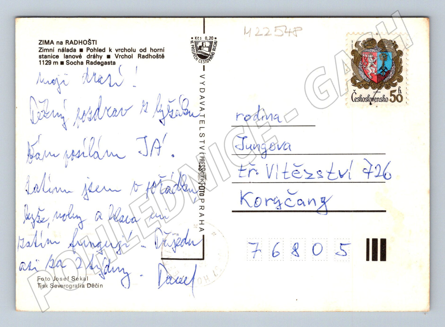 Pohlednice Radhošť zimní motiv (M22548)