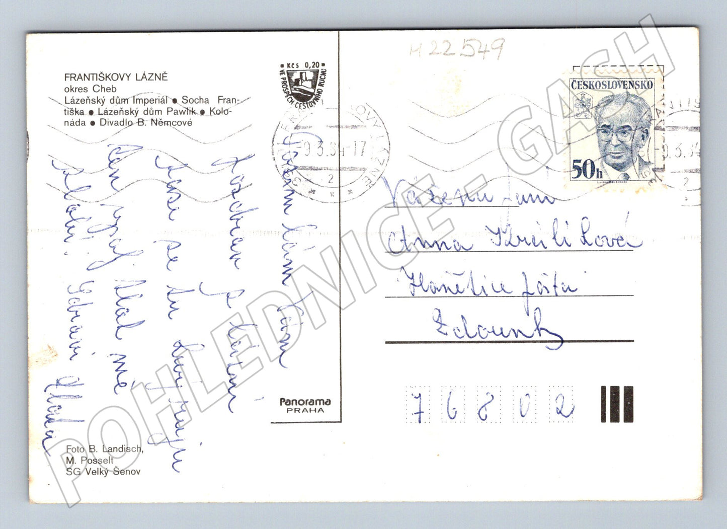Pohlednice Františkovy Lázně různé motivy 1992 (M22549)