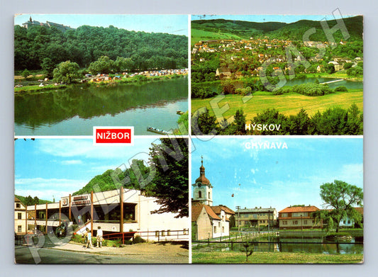 Pohlednice Nižbor Hýskov Chýnava Berounská oblast 1972 (M22553)