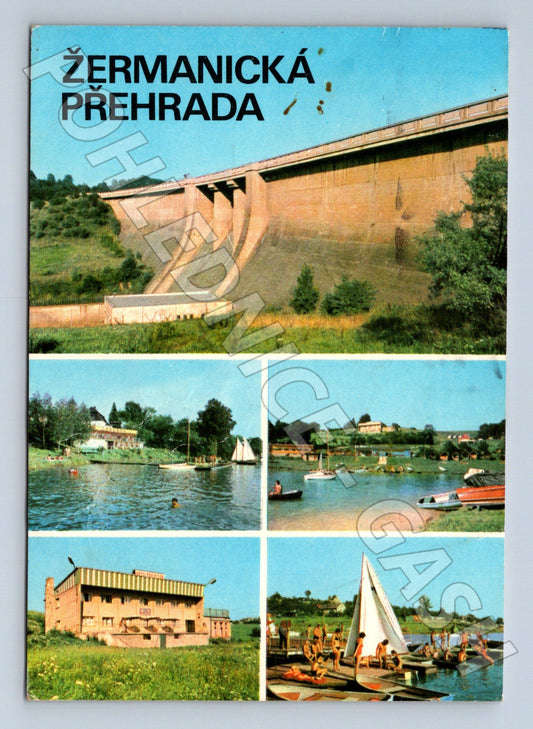 Pohlednice Žermanická přehrada vodní sporty (M22555)